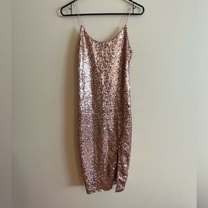 Shimmer Champaign - Party Dress - Midi - Thin Straps -